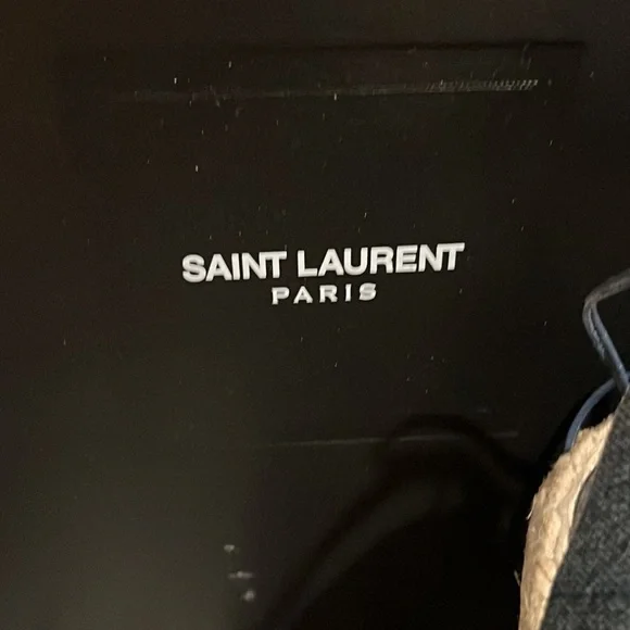 Saint Laurent Blue and Tan Platform Espadrilles - Picture 4 of 5